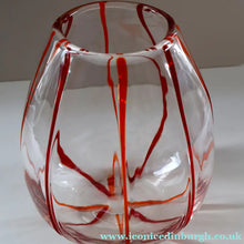 Load image into Gallery viewer, Rare 1930s Art Nouveau Art Glass Vase with Applied Red Trails (Attributed to Pallme Konig &amp; Hagel, Austria)
