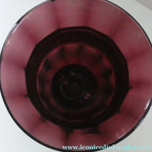 Load image into Gallery viewer, Vintage 1930s August Walther &amp; Sohne Amethyst Faceted Glass Vase with Gilt Band. The Grape Washers
