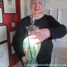 Load image into Gallery viewer, 1930s WMK Ikora Glass Lamp. Lights up Inside
