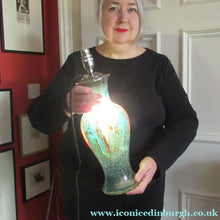 Load image into Gallery viewer, 1930s WMK Ikora Glass Lamp. Lights up Inside
