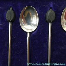 Load image into Gallery viewer, 1930s Boxed Set of Six Silver Hallmarked Coffee Spoons. Wilson &amp; Sharp, Edinburgh
