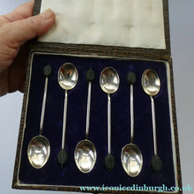 Load image into Gallery viewer, 1930s Boxed Set of Six Silver Hallmarked Coffee Spoons. Wilson &amp; Sharp, Edinburgh

