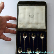 Load image into Gallery viewer, 1930s Boxed Set of Six Silver Hallmarked Coffee Spoons. Wilson &amp; Sharp, Edinburgh
