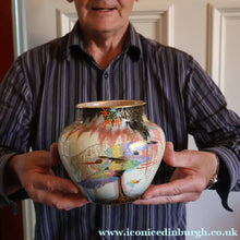 Load image into Gallery viewer, 1930s Carlton Ware Lustre Vase with Fabulous Sketching Bird Pattern. - British Ceramics
