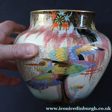 Load image into Gallery viewer, 1930s Carlton Ware Lustre Vase with Fabulous Sketching Bird Pattern. - British Ceramics
