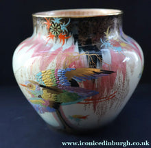 Load image into Gallery viewer, 1930s Carlton Ware Lustre Vase with Fabulous Sketching Bird Pattern. - British Ceramics
