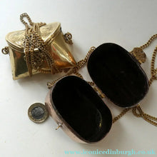 Load image into Gallery viewer, Collectable PAIR of Vintage 1930s Indian Brass and Copper Hanging Pillow Shape Purses
