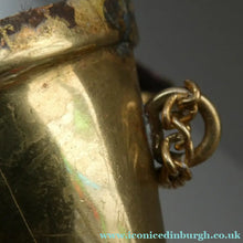 Load image into Gallery viewer, Collectable PAIR of Vintage 1930s Indian Brass and Copper Hanging Pillow Shape Purses
