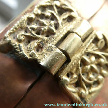Load image into Gallery viewer, Collectable PAIR of Vintage 1930s Indian Brass and Copper Hanging Pillow Shape Purses
