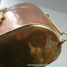 Load image into Gallery viewer, Collectable PAIR of Vintage 1930s Indian Brass and Copper Hanging Pillow Shape Purses
