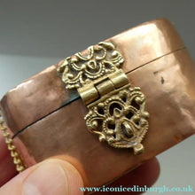 Load image into Gallery viewer, Collectable PAIR of Vintage 1930s Indian Brass and Copper Hanging Pillow Shape Purses
