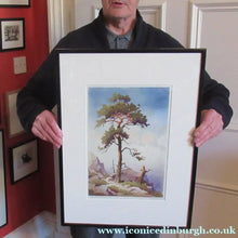 Load image into Gallery viewer, 1930s COLOUR WOODCUT Entitled The Lone Pine by James Alphege Brewer
