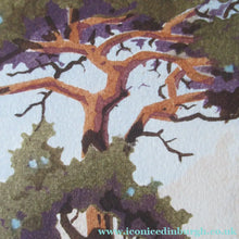 Load image into Gallery viewer, 1930s COLOUR WOODCUT Entitled The Lone Pine by James Alphege Brewer
