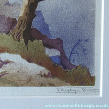 Load image into Gallery viewer, 1930s COLOUR WOODCUT Entitled The Lone Pine by James Alphege Brewer
