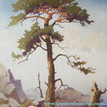 Load image into Gallery viewer, 1930s COLOUR WOODCUT Entitled The Lone Pine by James Alphege Brewer
