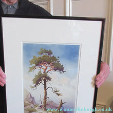 Load image into Gallery viewer, 1930s COLOUR WOODCUT Entitled The Lone Pine by James Alphege Brewer
