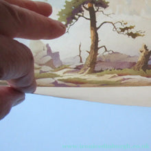 Load image into Gallery viewer, 1930s COLOUR WOODCUT Entitled The Lone Pine by James Alphege Brewer
