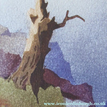 Load image into Gallery viewer, 1930s COLOUR WOODCUT Entitled The Lone Pine by James Alphege Brewer
