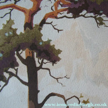 Load image into Gallery viewer, 1930s COLOUR WOODCUT Entitled The Lone Pine by James Alphege Brewer
