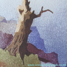 Load image into Gallery viewer, 1930s COLOUR WOODCUT Entitled The Lone Pine by James Alphege Brewer
