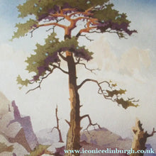 Load image into Gallery viewer, 1930s COLOUR WOODCUT Entitled The Lone Pine by James Alphege Brewer
