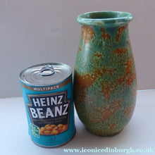 Load image into Gallery viewer, 1930s CROWN DUCAL Vase with Mottled Green and Mustard Speckled Pattern - British Ceramics
