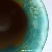 Load image into Gallery viewer, 1930s CROWN DUCAL Vase with Mottled Green and Mustard Speckled Pattern
