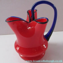 Load image into Gallery viewer, 1930s Czech Red and Blue Tango Vase Jug by Franz Welz
