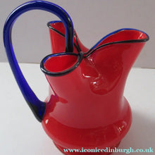 Load image into Gallery viewer, 1930s Czech Red and Blue Tango Vase Jug by Franz Welz
