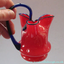 Load image into Gallery viewer, 1930s Czech Red and Blue Tango Vase Jug by Franz Welz
