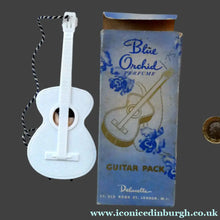 Load image into Gallery viewer, Very Rare 1930s Delavelle Blue Orchid Perfume Bottle in Novelty Guitar Case
