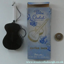 Load image into Gallery viewer, Very Rare 1930s Delavelle Blue Orchid Perfume Bottle in Novelty Guitar Case
