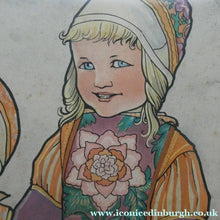 Load image into Gallery viewer, Original Large 1930s Colour Lithograph by Rie Cramer (1887-1977). Two Girls in Traditional Dutch Costume
