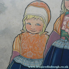 Load image into Gallery viewer, Original Large 1930s Colour Lithograph by Rie Cramer (1887-1977). Two Girls in Traditional Dutch Costume
