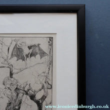 Load image into Gallery viewer, Strange 1930s Etching Featuring Winged Imps by Doris Boulton-Maude. Entitled "The Dead Tree.
