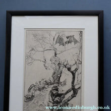 Load image into Gallery viewer, Strange 1930s Etching Featuring Winged Imps by Doris Boulton-Maude. Entitled "The Dead Tree.
