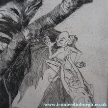 Load image into Gallery viewer, Strange 1930s Etching Featuring Winged Imps by Doris Boulton-Maude. Entitled "The Dead Tree.
