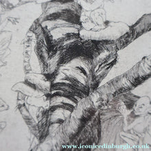 Load image into Gallery viewer, Strange 1930s Etching Featuring Winged Imps by Doris Boulton-Maude. Entitled "The Dead Tree.
