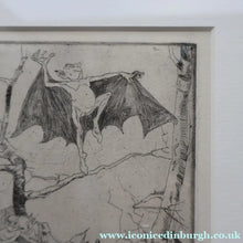 Load image into Gallery viewer, Strange 1930s Etching Featuring Winged Imps by Doris Boulton-Maude. Entitled "The Dead Tree.
