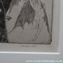 Load image into Gallery viewer, Strange 1930s Etching Featuring Winged Imps by Doris Boulton-Maude. Entitled "The Dead Tree.
