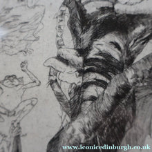Load image into Gallery viewer, Strange 1930s Etching Featuring Winged Imps by Doris Boulton-Maude. Entitled "The Dead Tree.
