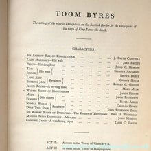 Load image into Gallery viewer, FIRST EDITION. 1930s Scottish Book: "Toom Byres: A Comedy of the Scottish Borders in Three Act" by Robert McLellan 
