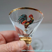 Load image into Gallery viewer, Vintage 1930s Glass Cockerel / Rooster Miniature Liqueur Glasses
