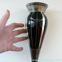 Load image into Gallery viewer,  FRENCH Art Deco HEM Black Glass Vase by Michel Herman : 10 3/4 inches
