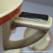 Load image into Gallery viewer, Royal Doulton 1930s Art Deco Royal Tango Lidded Cup and Saucer
