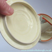 Load image into Gallery viewer, Royal Doulton 1930s Art Deco Royal Tango Lidded Cup and Saucer
