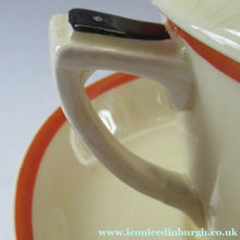 Load image into Gallery viewer, Royal Doulton 1930s Art Deco Royal Tango Lidded Cup and Saucer
