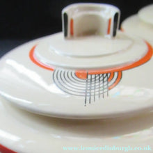 Load image into Gallery viewer, 1930s Royal Doulton Art Deco Miniature Lidded Serving Dish Orange Tango
