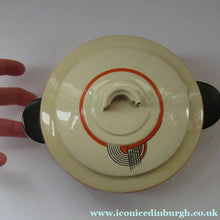 Load image into Gallery viewer, 1930s Royal Doulton Art Deco Miniature Lidded Serving Dish Orange Tango
