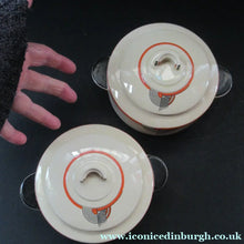 Load image into Gallery viewer, 1930s Royal Doulton Art Deco Miniature Lidded Serving Dish Orange Tango
